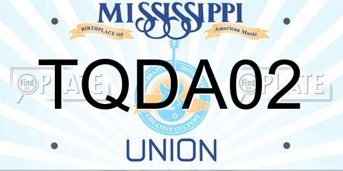 TQDA02 Mississippi License Plate