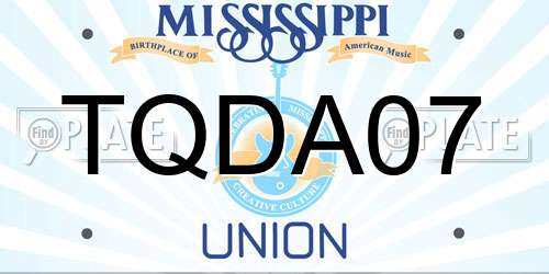 TQDA07 Mississippi License Plate