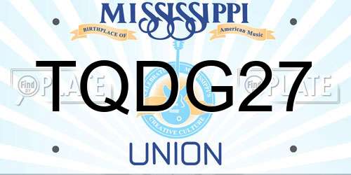 TQDG27 Mississippi License Plate
