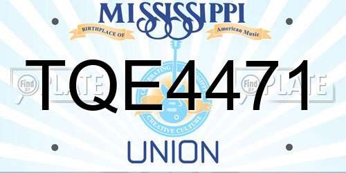 TQE4471 Mississippi License Plate