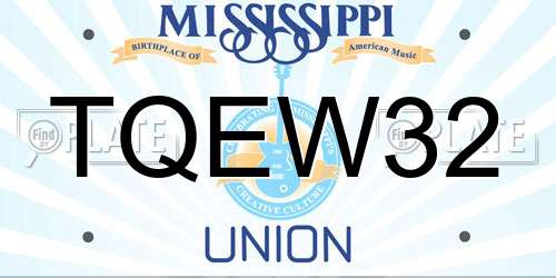 TQEW32 Mississippi License Plate