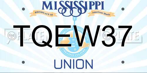 TQEW37 Mississippi License Plate