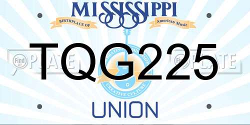 TQG225 Mississippi License Plate