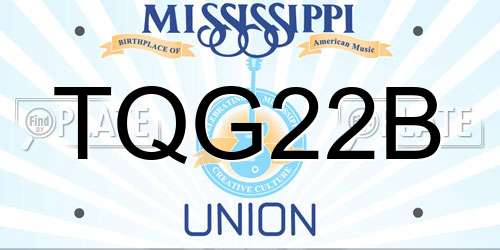 TQG22B Mississippi License Plate