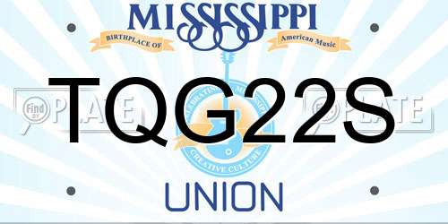 TQG22S Mississippi License Plate