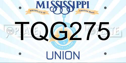 TQG275 Mississippi License Plate