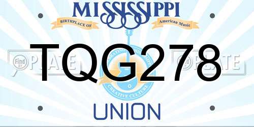 TQG278 Mississippi License Plate