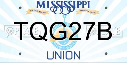 TQG27B Mississippi License Plate
