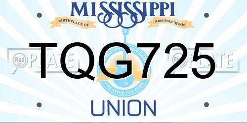 TQG725 Mississippi License Plate