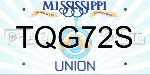 TQG72S Mississippi License Plate