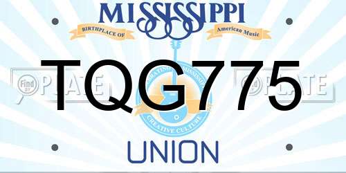 TQG775 Mississippi License Plate