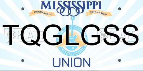 TQGLGSS Mississippi License Plate