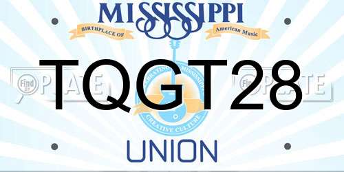 TQGT28 Mississippi License Plate