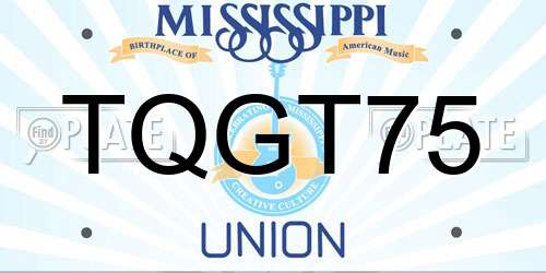 TQGT75 Mississippi License Plate