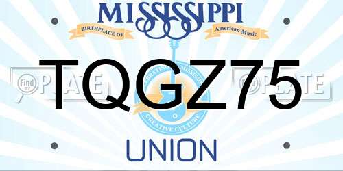 TQGZ75 Mississippi License Plate