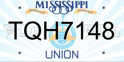TQH7148 Mississippi License Plate