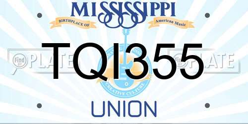 TQI355 Mississippi License Plate