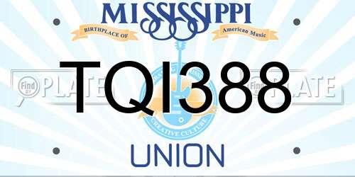 TQI388 Mississippi License Plate