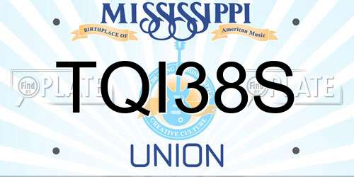 TQI38S Mississippi License Plate