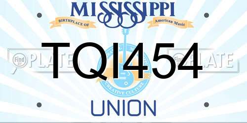 TQI454 Mississippi License Plate