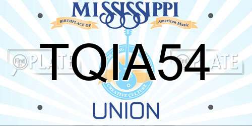 TQIA54 Mississippi License Plate