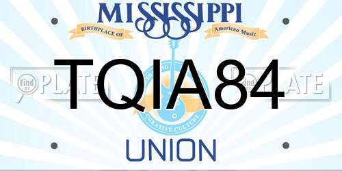 TQIA84 Mississippi License Plate
