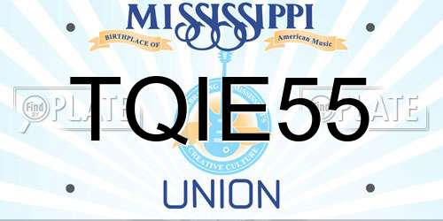 TQIE55 Mississippi License Plate