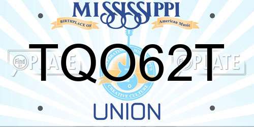 TQO62T Mississippi License Plate