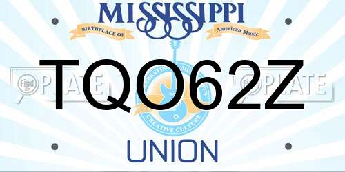 TQO62Z Mississippi License Plate