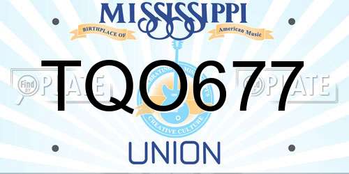 TQO677 Mississippi License Plate