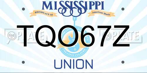 TQO67Z Mississippi License Plate