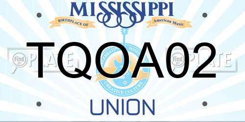 TQOA02 Mississippi License Plate
