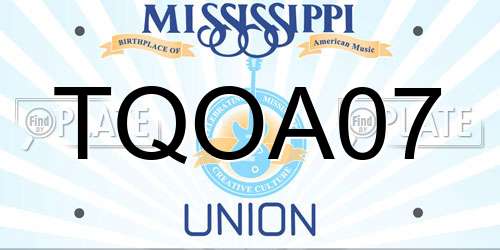 TQOA07 Mississippi License Plate