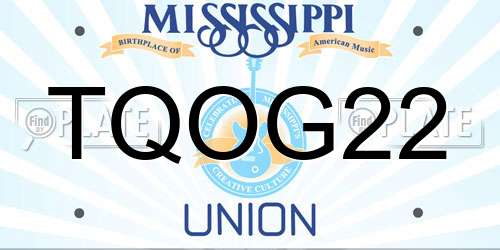 TQOG22 Mississippi License Plate
