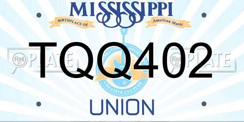 TQQ402 Mississippi License Plate