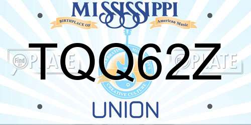 TQQ62Z Mississippi License Plate