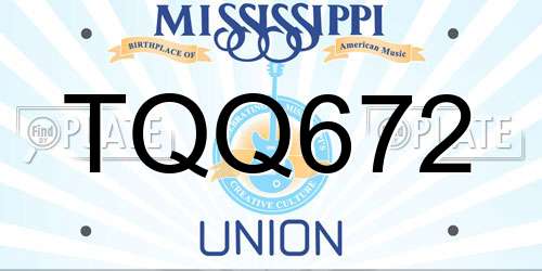 TQQ672 Mississippi License Plate