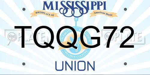 TQQG72 Mississippi License Plate