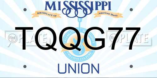 TQQG77 Mississippi License Plate