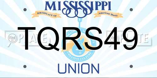 TQRS49 Mississippi License Plate