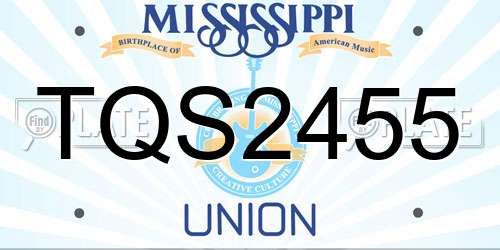 TQS2455 Mississippi License Plate