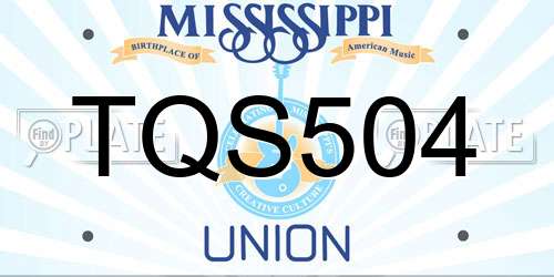 TQS504 Mississippi License Plate