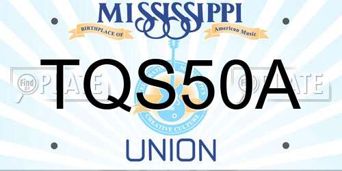 TQS50A Mississippi License Plate