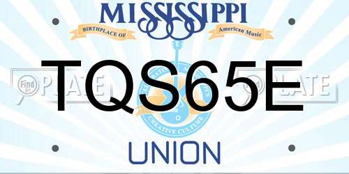 TQS65E Mississippi License Plate