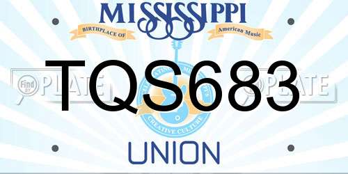 TQS683 Mississippi License Plate