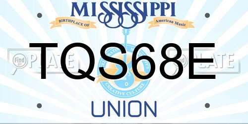 TQS68E Mississippi License Plate