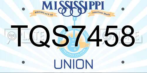 TQS7458 Mississippi License Plate