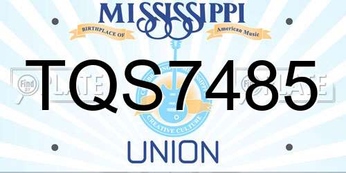 TQS7485 Mississippi License Plate