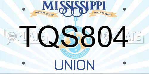 TQS804 Mississippi License Plate