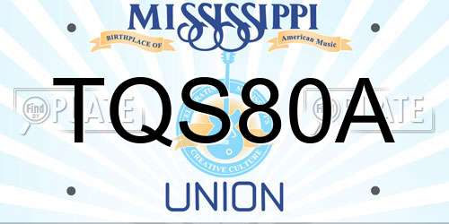 TQS80A Mississippi License Plate